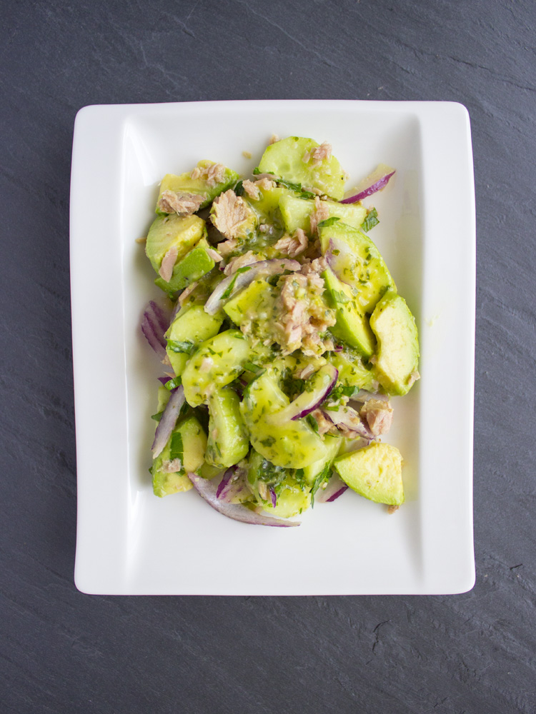 Avocado Tuna Fish Salad Red Onions