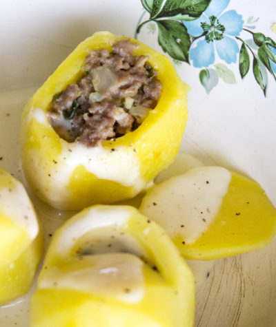 Minced Meat Stuffed Potatoes